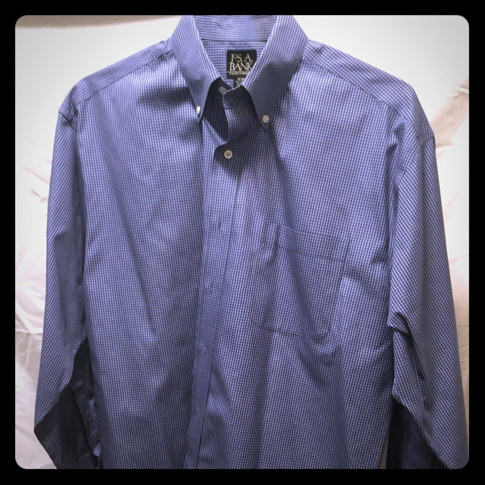EUC Jos A Bank dress shirt blue sz 16/33